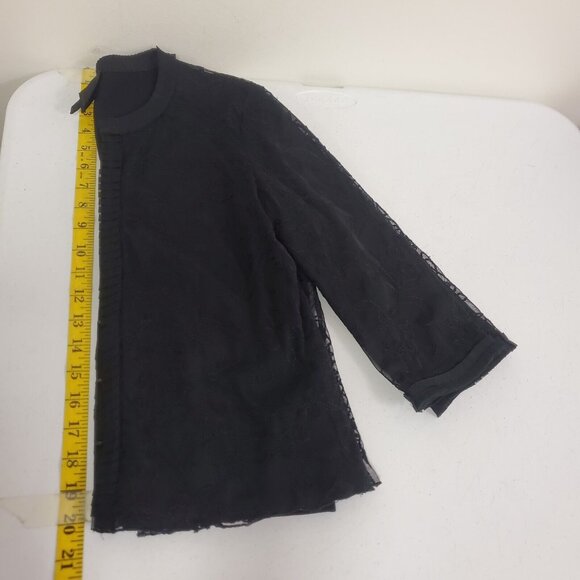 Due Per Due Women Whimsigoth Embroidered Mesh Cardigan Size S Black Fairy Grunge - Picture 8 of 10